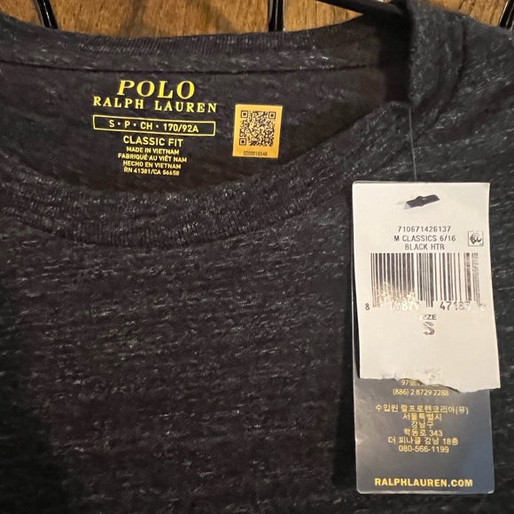 NWT POLO RALPH LAUREN
Men's Size Small BLACK MARL HEATHER Classic Fit Crew Tee - Picture 3 of 9